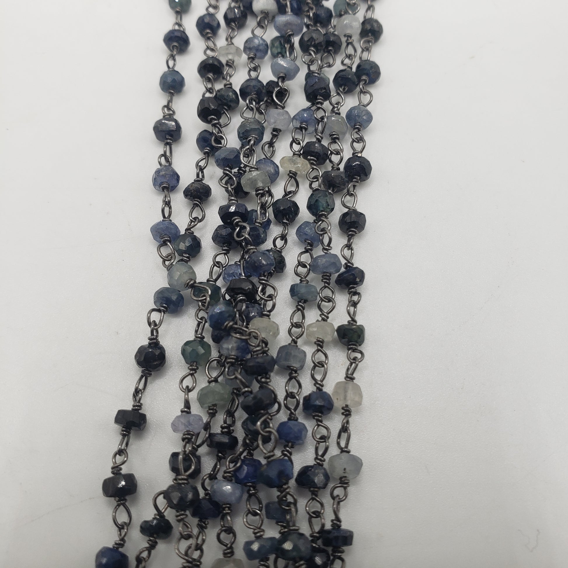 Rhodium SS 4mm Kyanite Chain