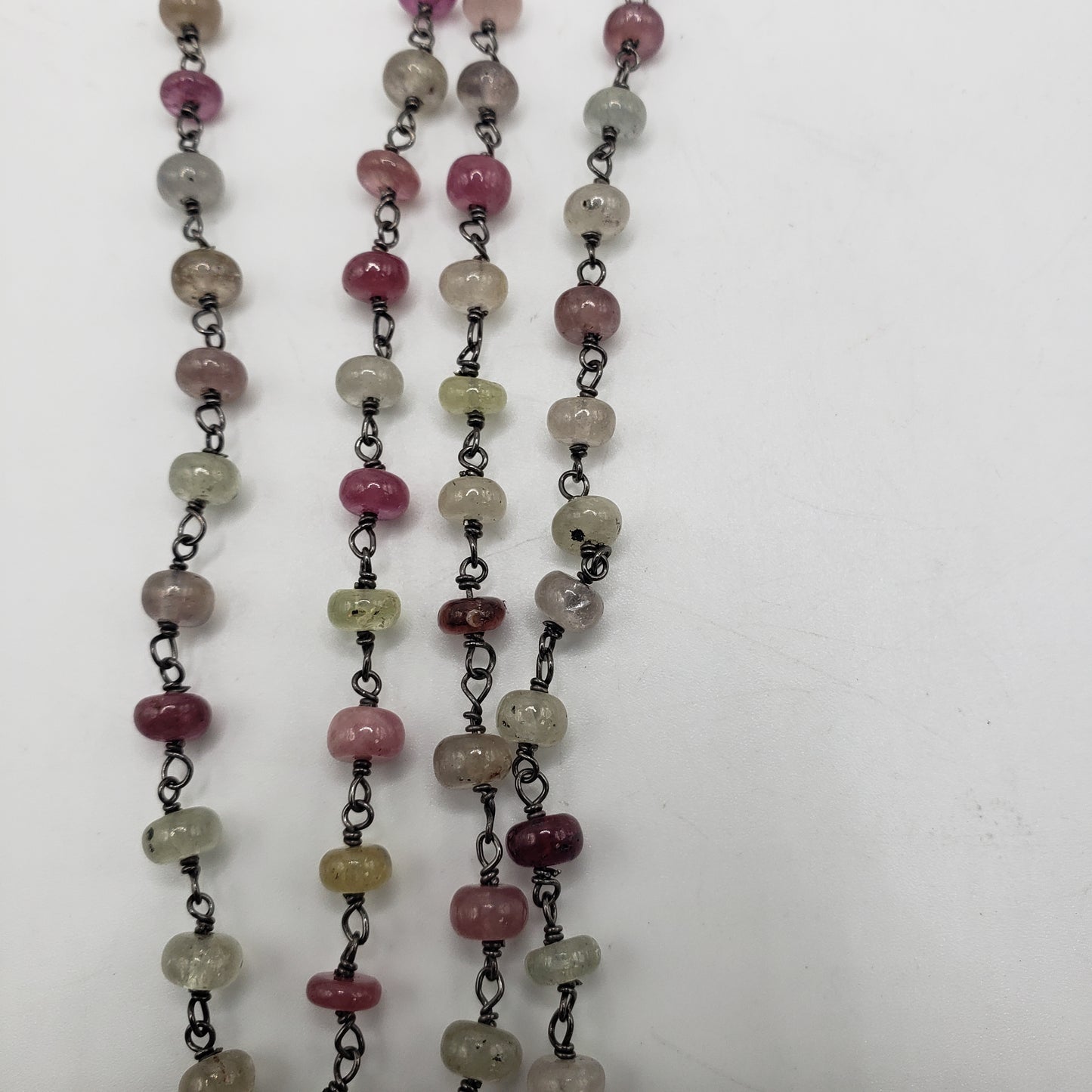 Rhodium SS 5mm Sapphire Chain