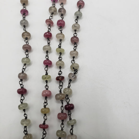 Rhodium SS 5mm Sapphire Chain