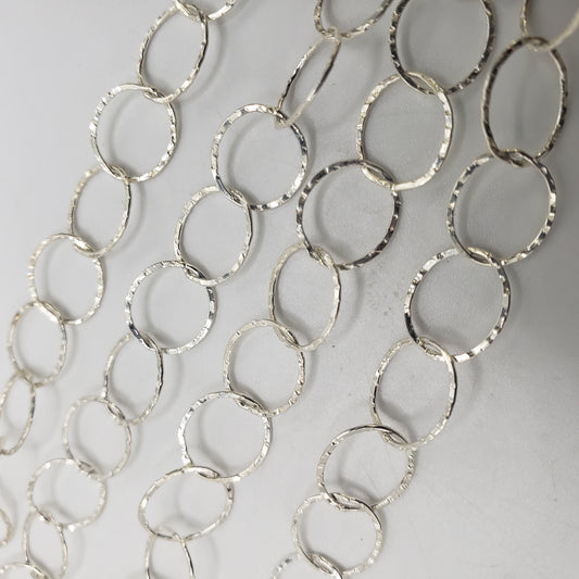 SS Diamond Cut Circle Link Chain