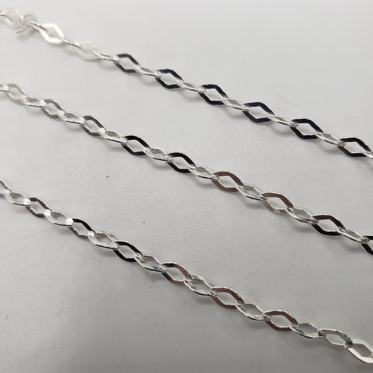 SS Small Flat Diamond Link Chain