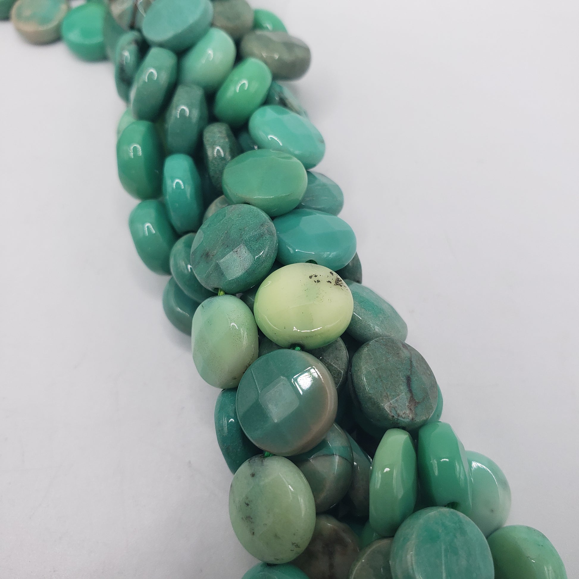 Grass Opal Faceted Coin