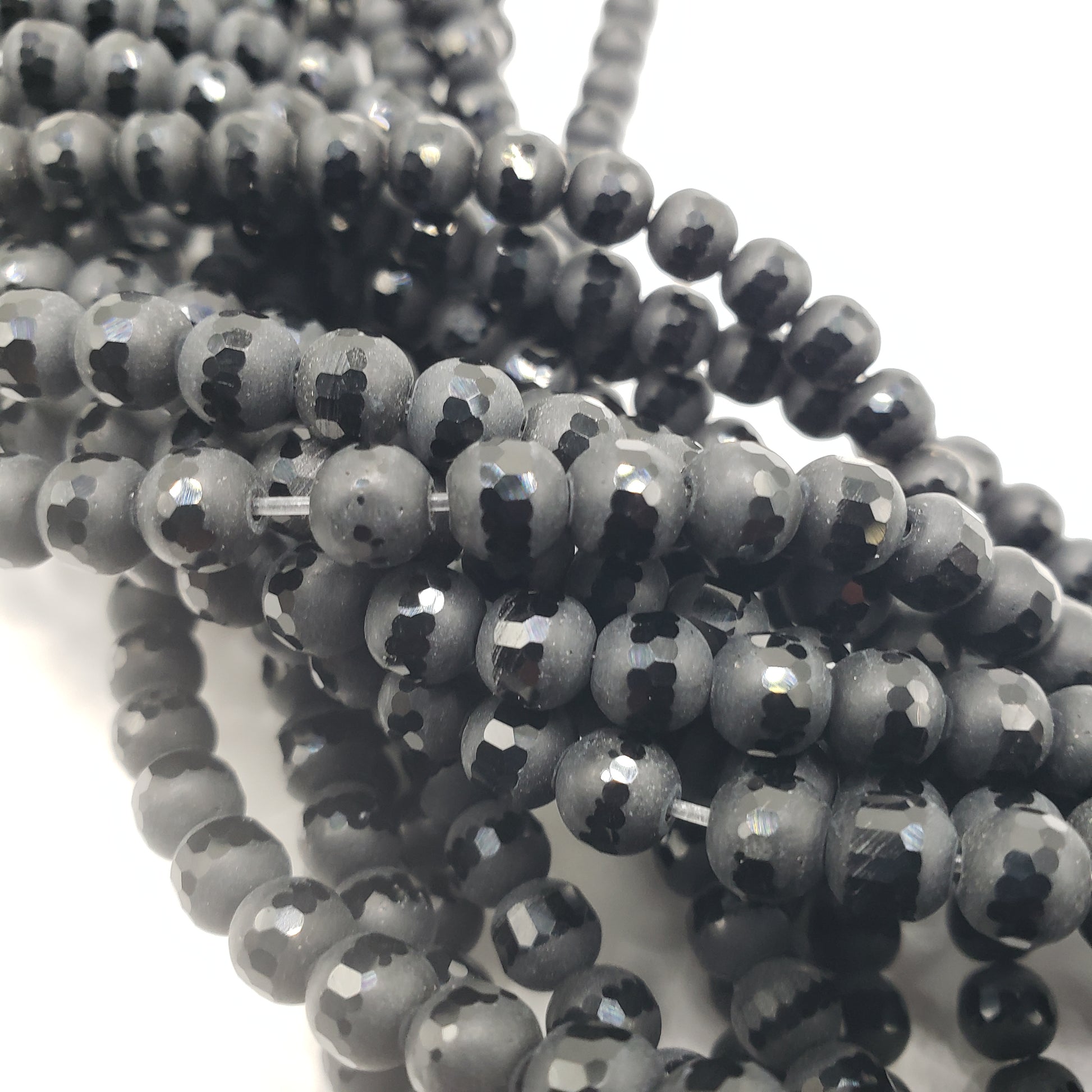 6mm Black Tibet Beads