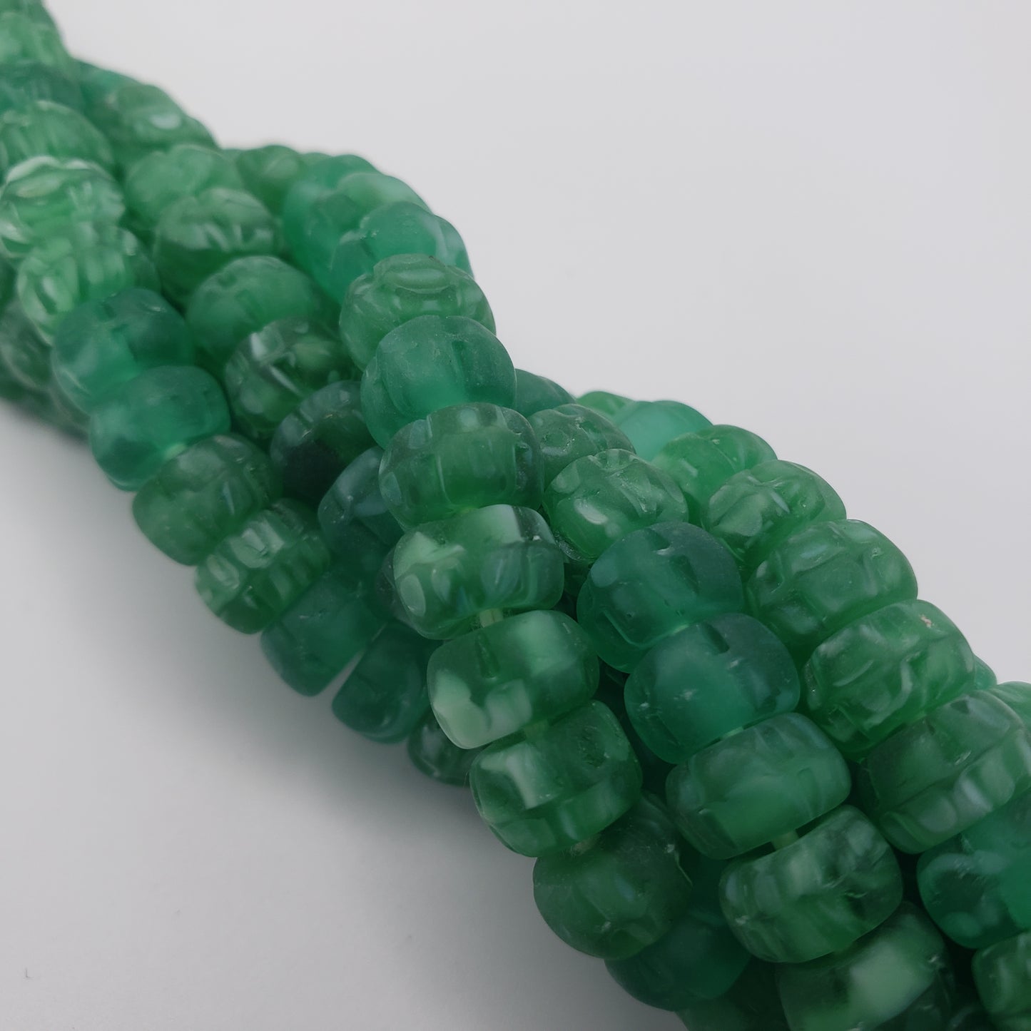 8mm Green Glass Beads
