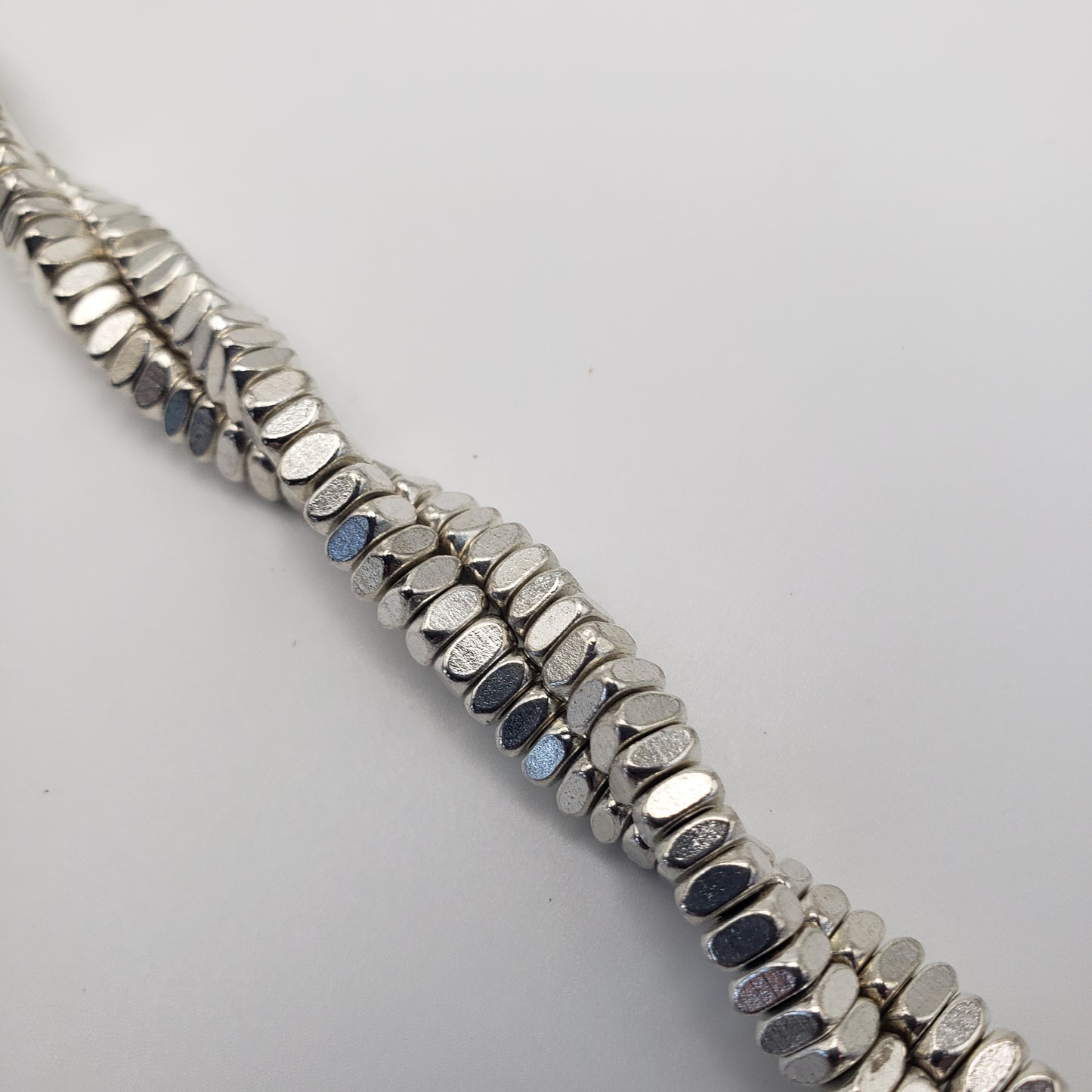 Silver Metal Flat Squared Beads