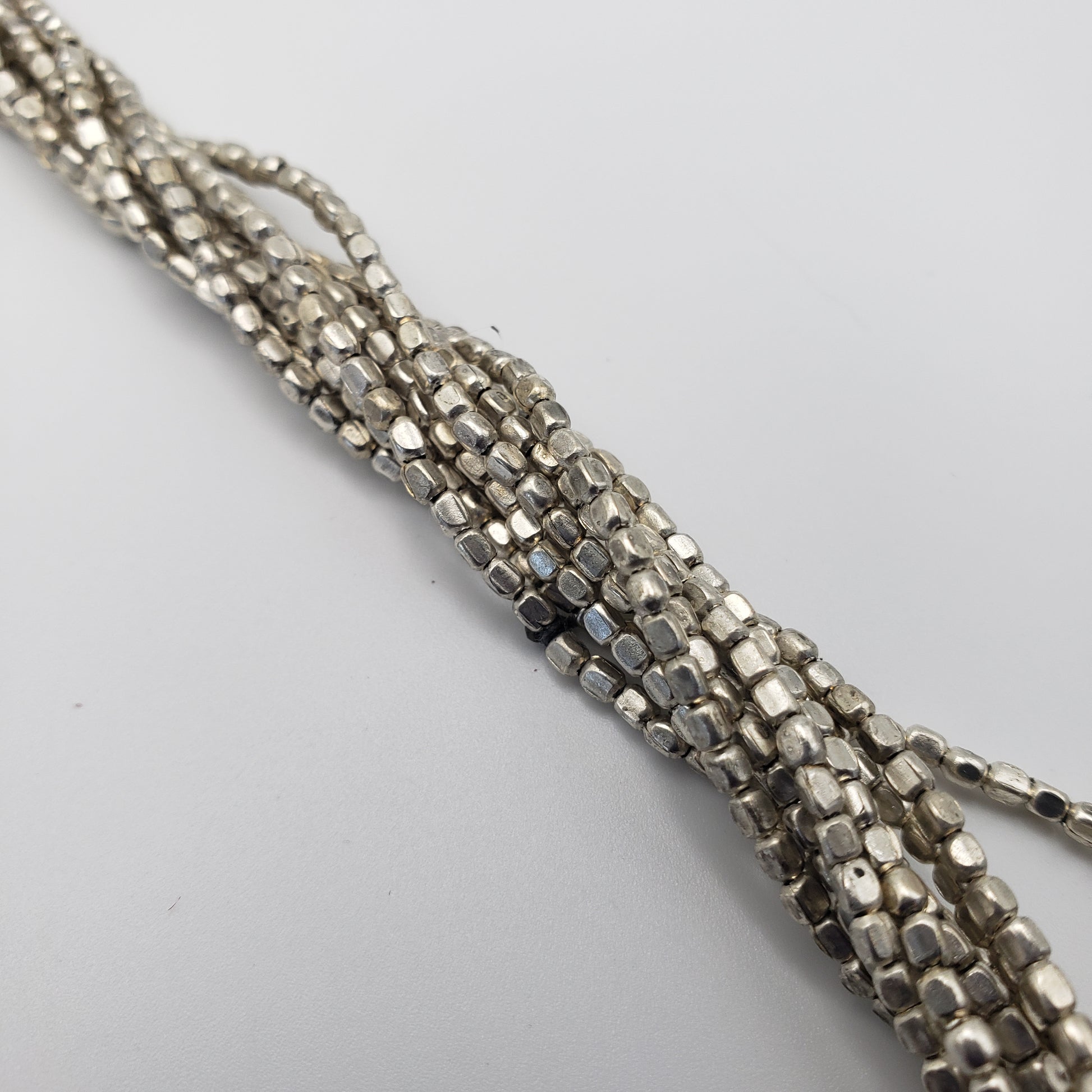 4mm Silver Square Faceted