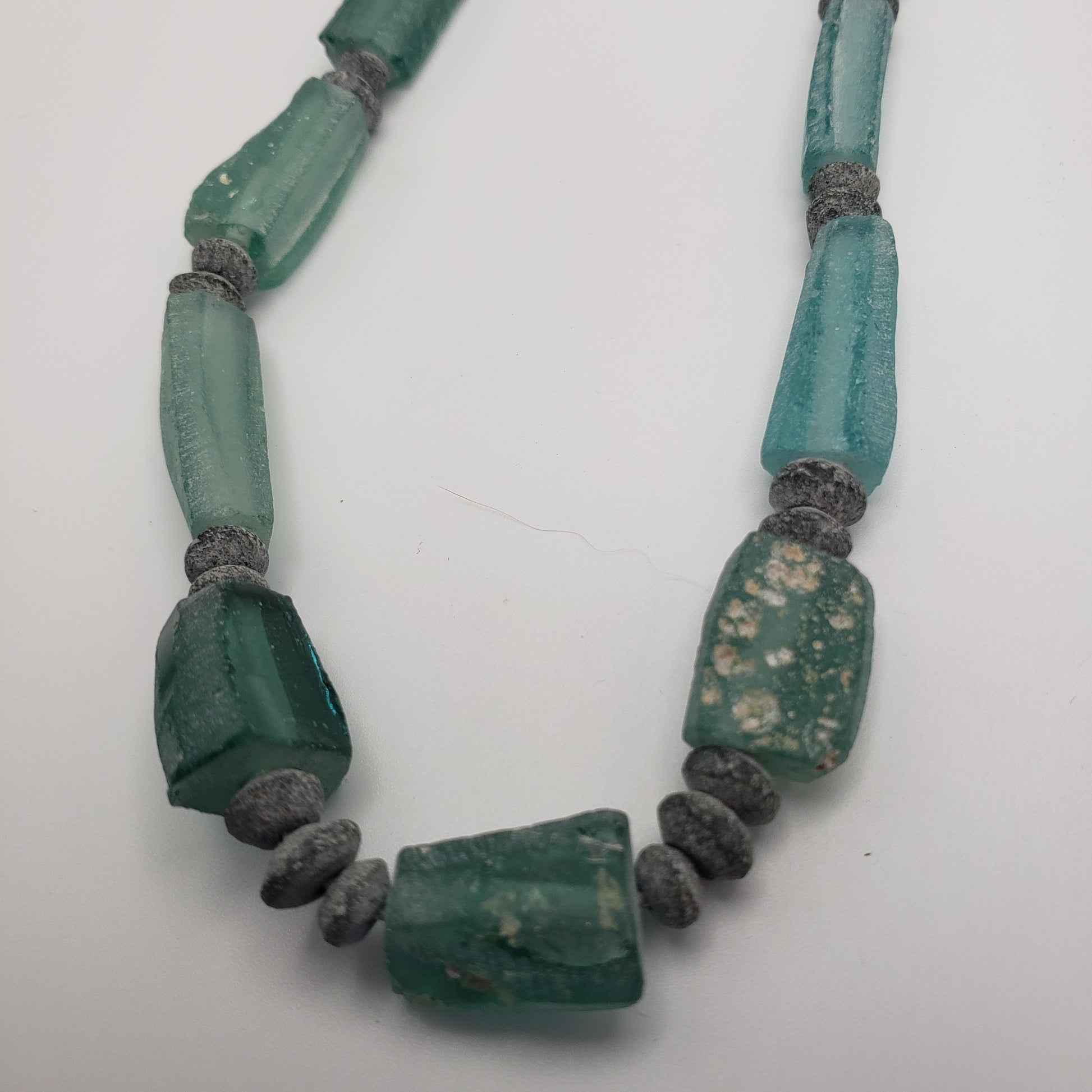 Blue Glass Tube Necklace