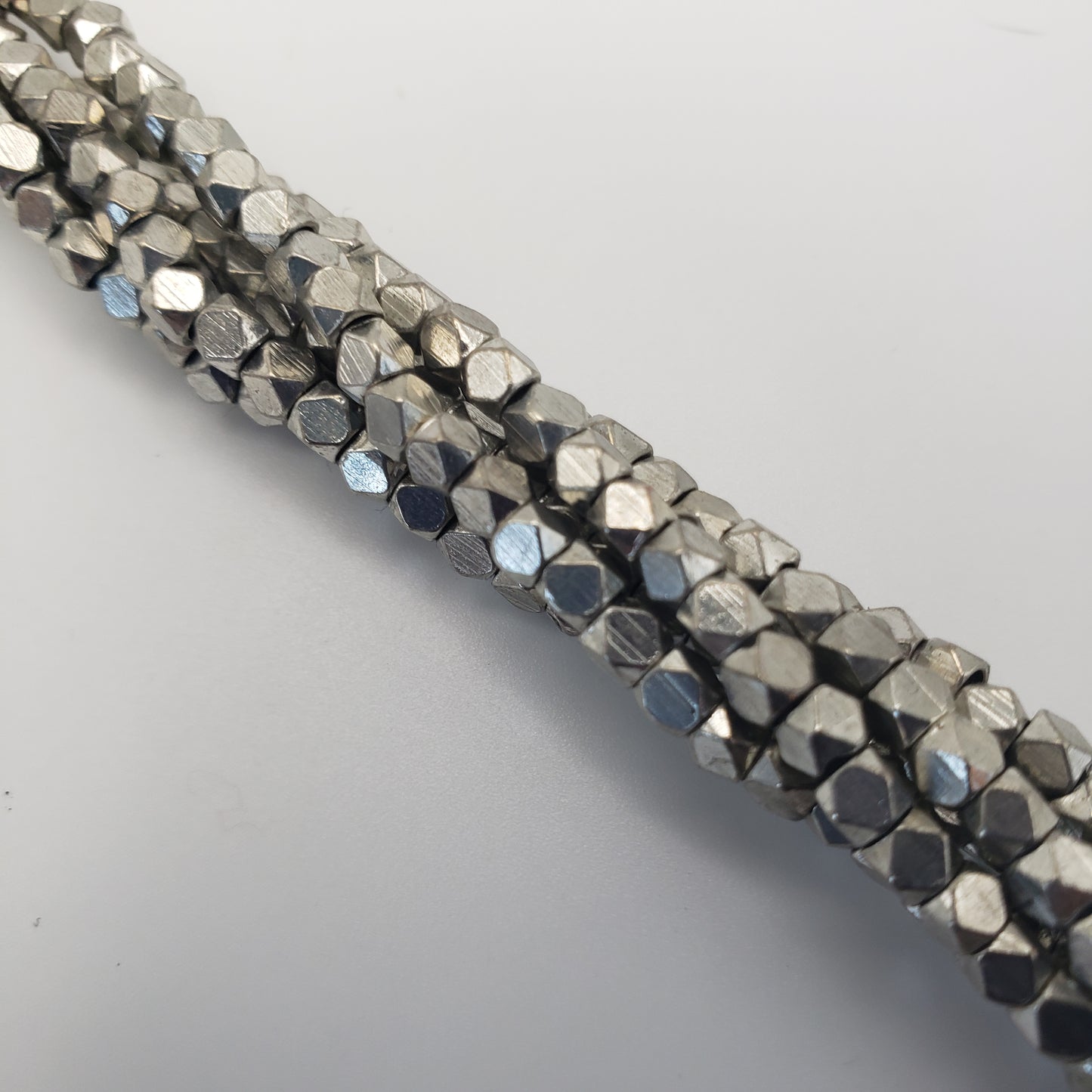 4mm Silver Metal Faceted Beads