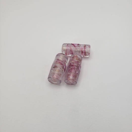 Pink Rose Tube Bead Single
