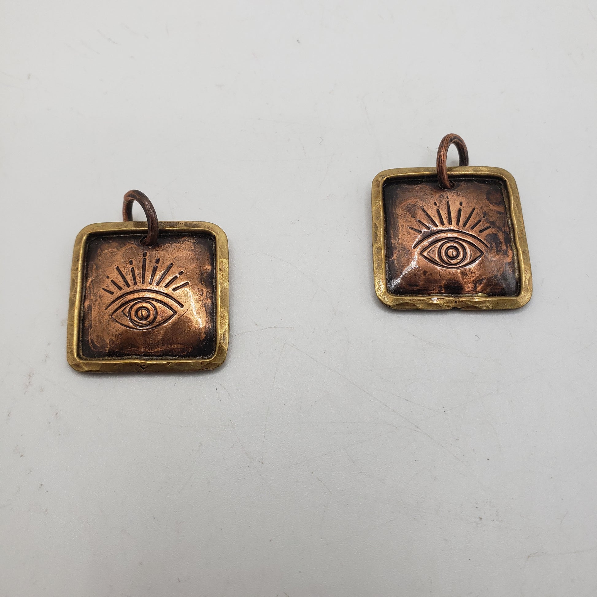 Handmade Copper Small Square with Stamped Eye