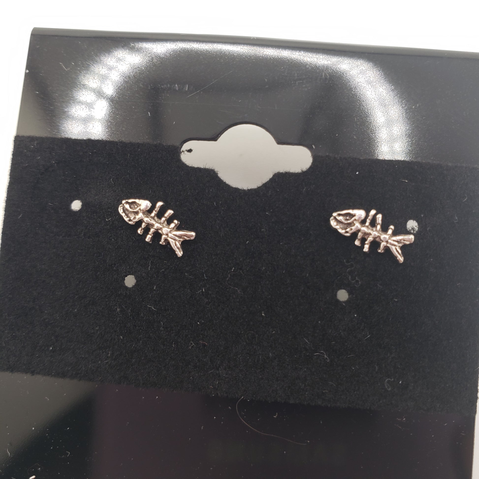 SS Skelton Fish Stud Earrings 7.99