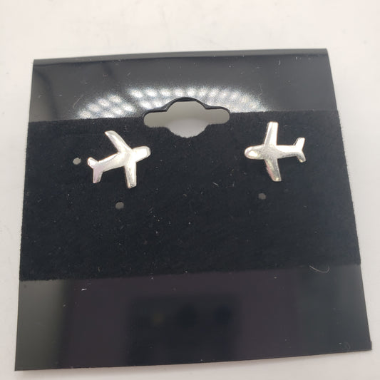 SS Airplane Stud Earrings 7.99