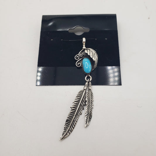 SS Turquoise & Feather Pendant 36.99