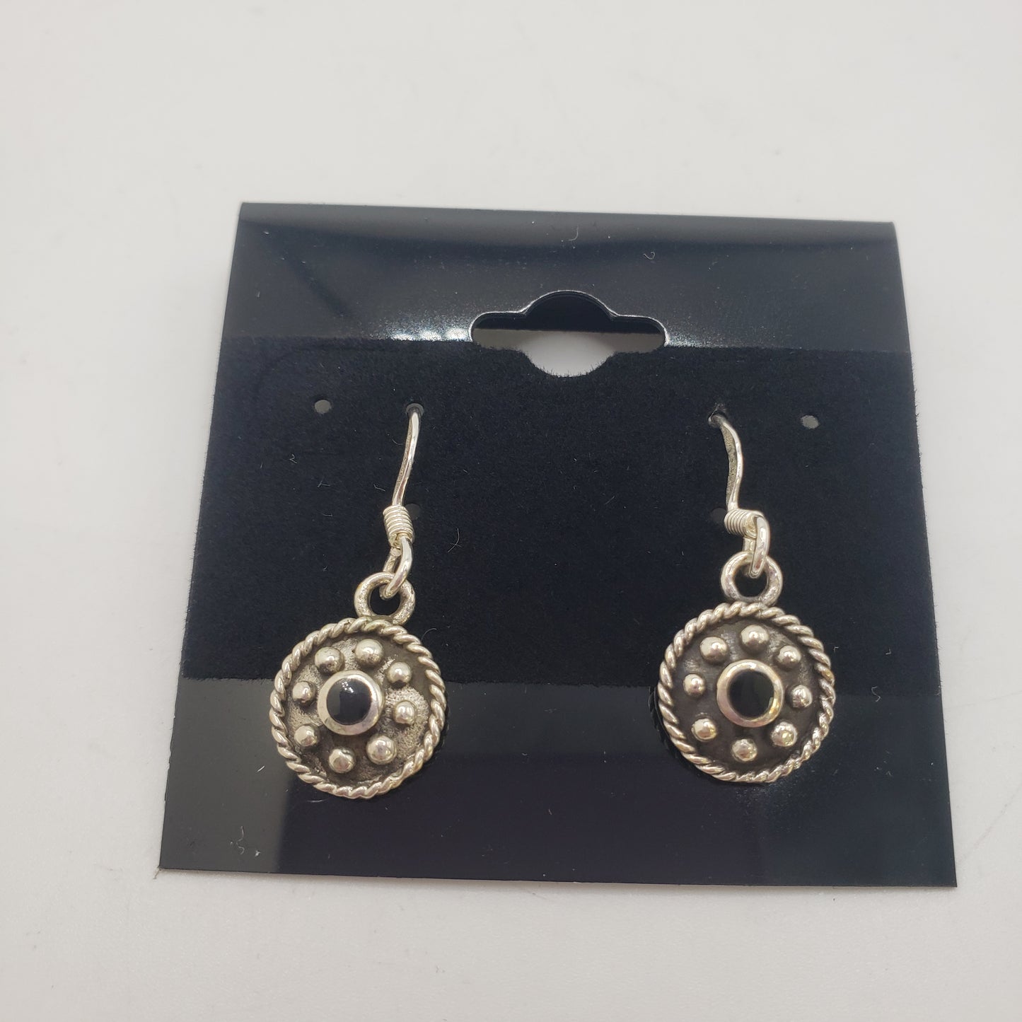 SS Round Black Earrings 18.99