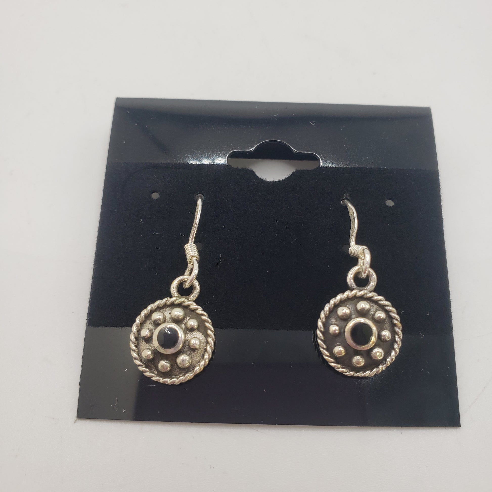 SS Round Black Earrings 18.99