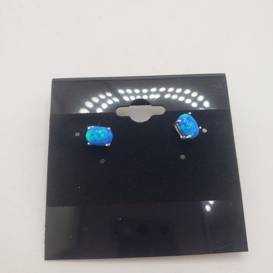 SS Blue Opal Stud Earrings 18.99