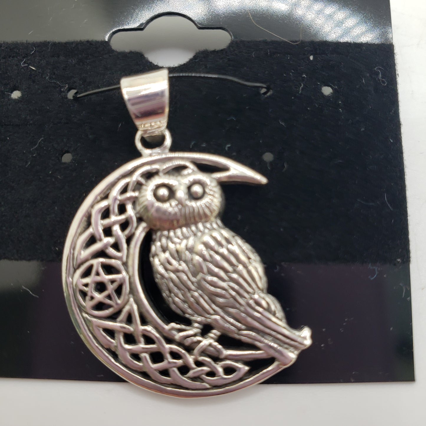 SS Owl on Moon Pendant 42.99