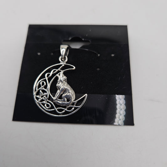 SS Wolf on Moon Pendant 21.99