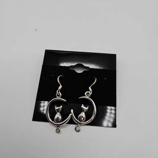 SS Cat in Moon Earrings 28.99