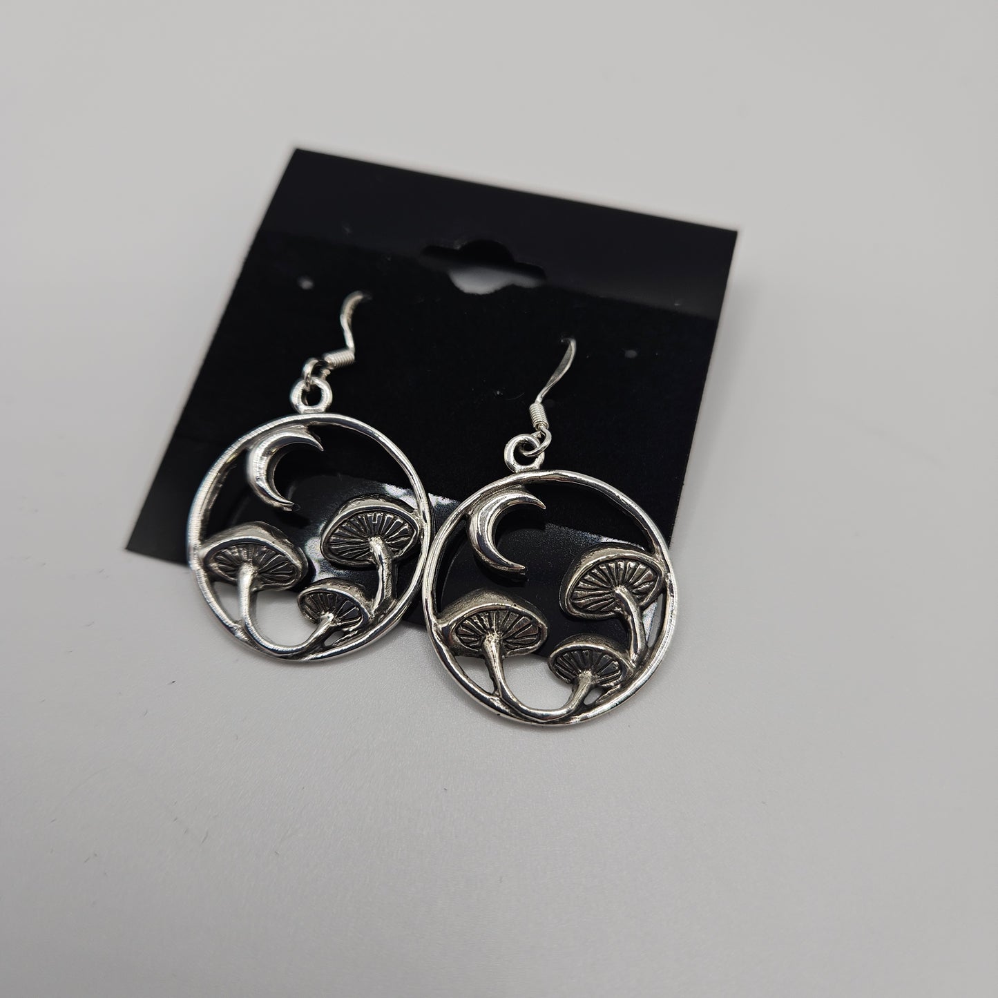 SS Round Mushroom With Moon Earrings 47.99
