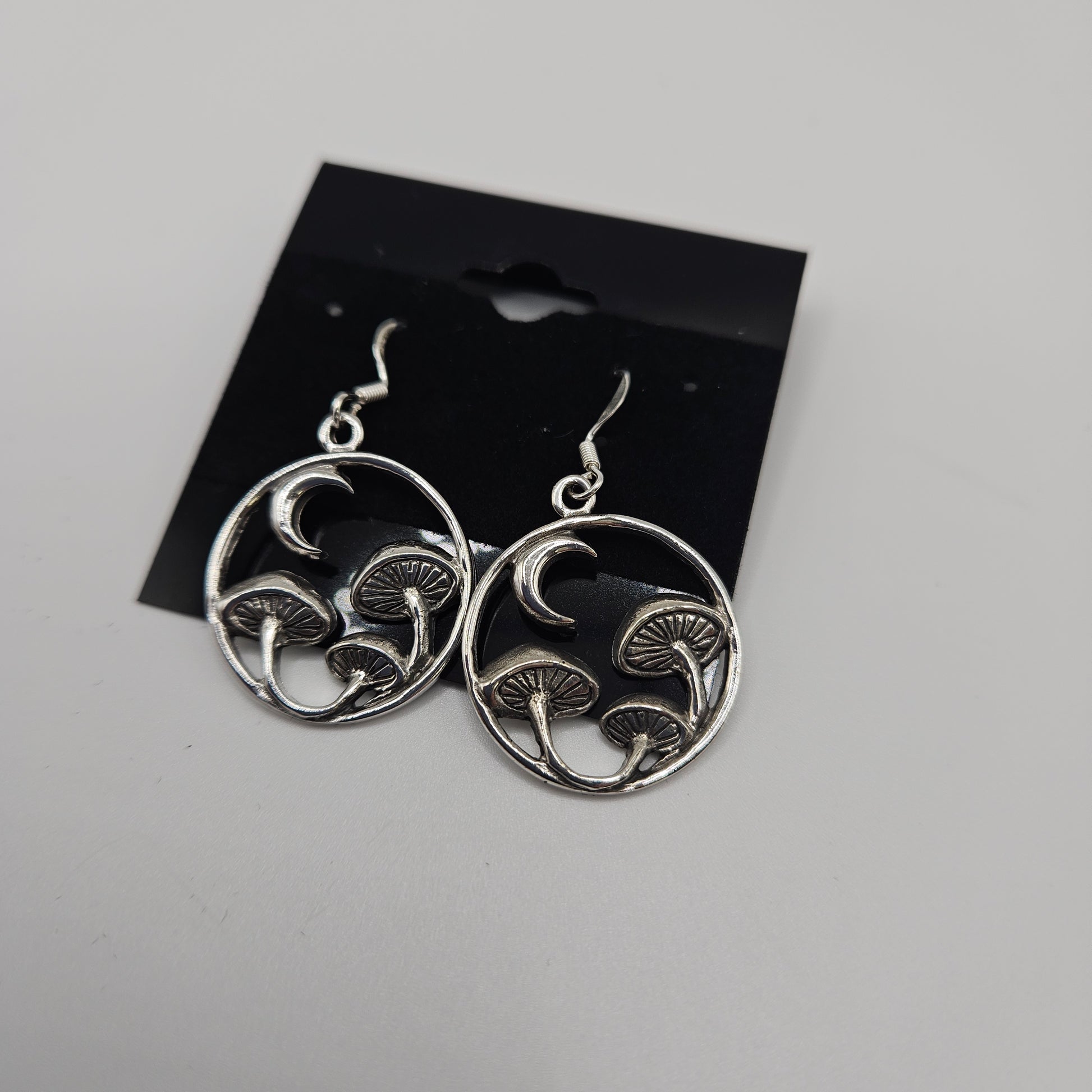 SS Round Mushroom With Moon Earrings 47.99