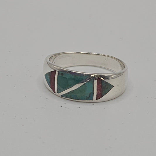 SS Turquoise Red Ring