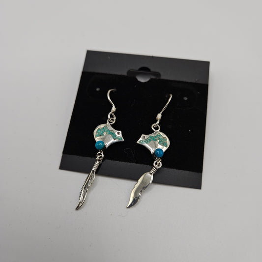 SS Bear & Feather Earrings 29.99