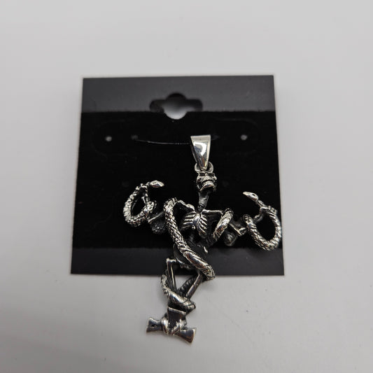 SS Skeletal & Snake Cross Pendant 73.99