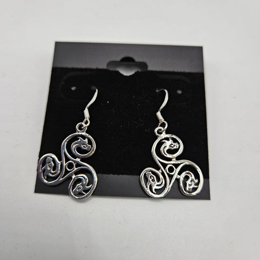 SS Dragon Celtic Triskelion Earrings 26.99