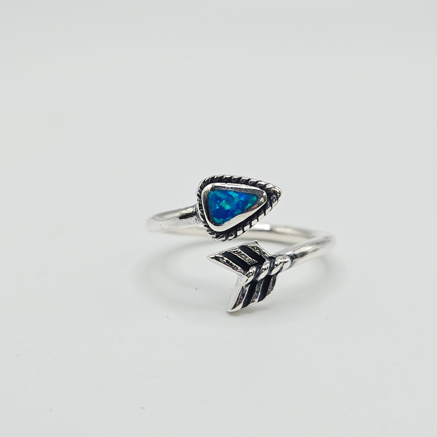SS Blue Opal Arrow Ring 36.99