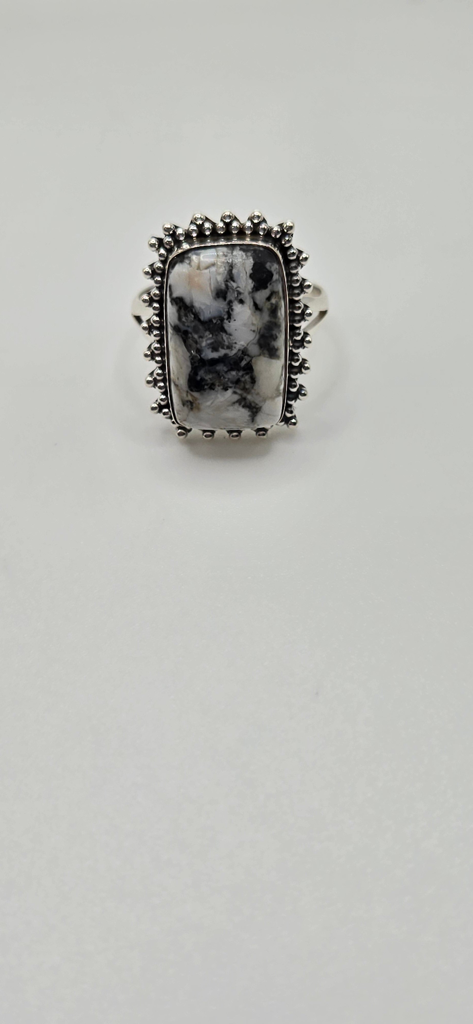SS White Buffalo Turquoise Ring Assorted 61.99