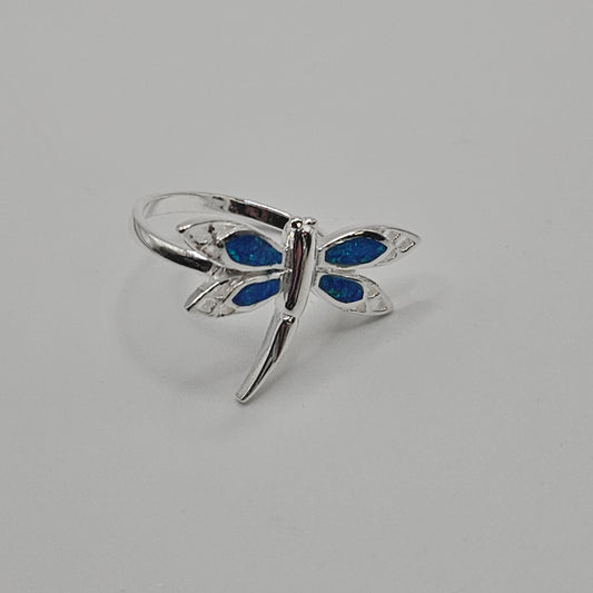 SS Blue Opal Dragonfly Ring 42.99