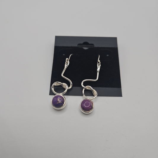SS Knot Copper Turquoise Earrings 38.99
