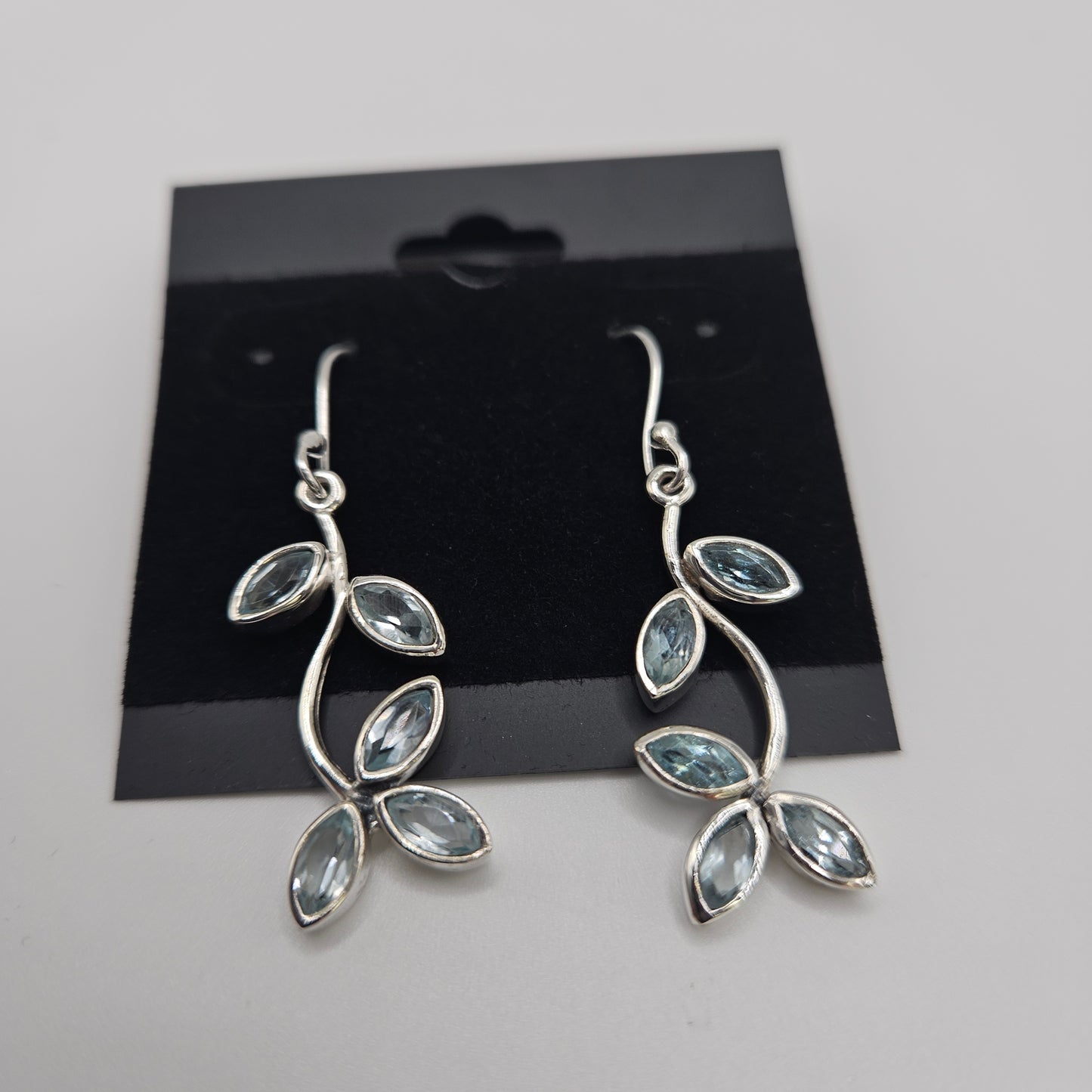 SS Aquamarine Floral Earrings 64.99