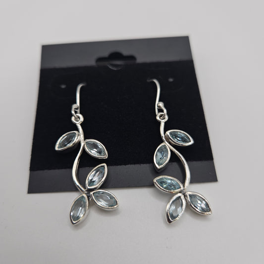 SS Aquamarine Floral Earrings 64.99