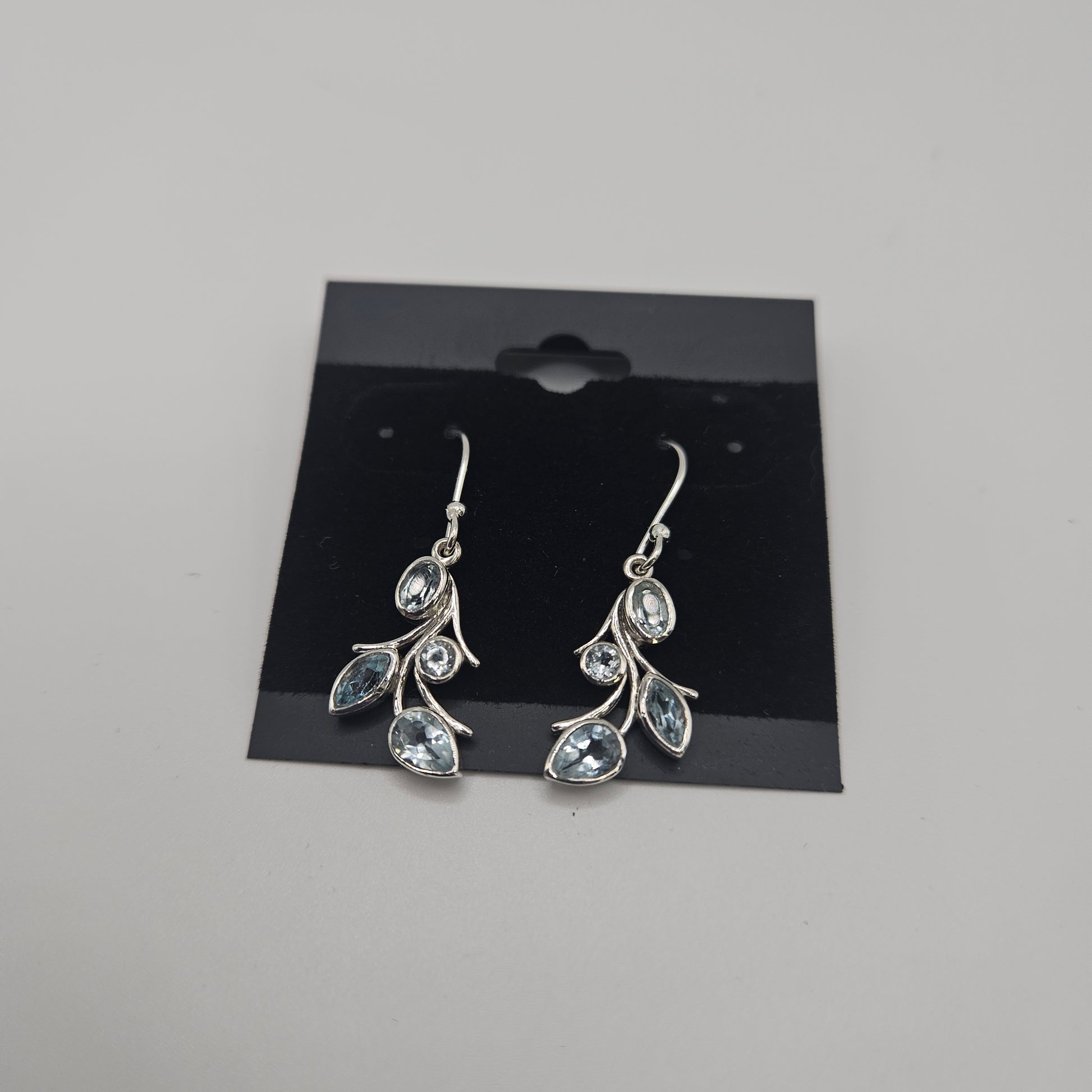 SS Aquamarine Floral Earrings 41.99