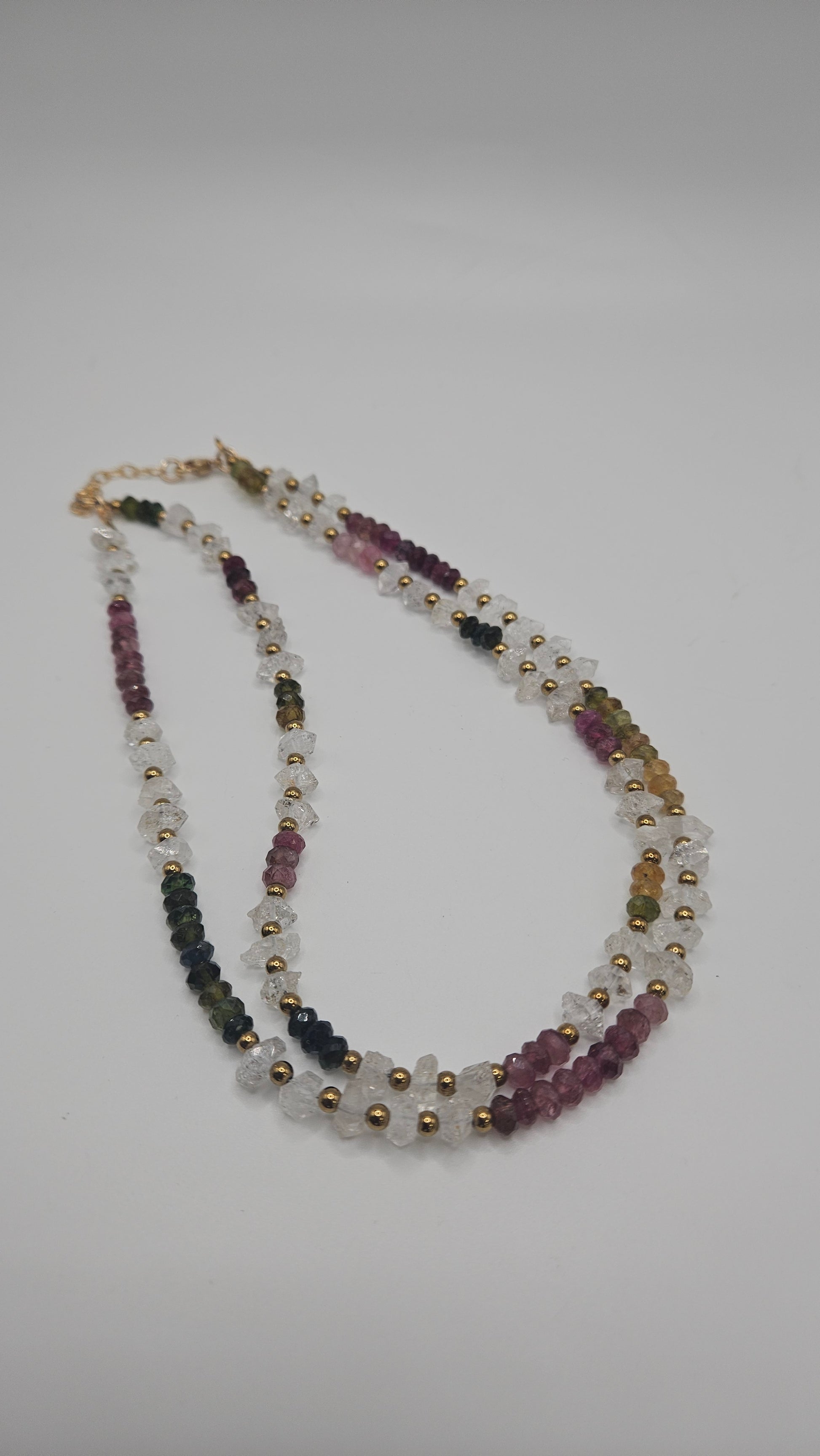 GF Herkimer Diamond & Tourmaline Necklace