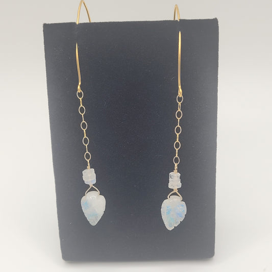 stone leaf shape earings