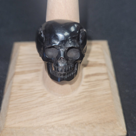 Black Bone Skull Ring Size 10