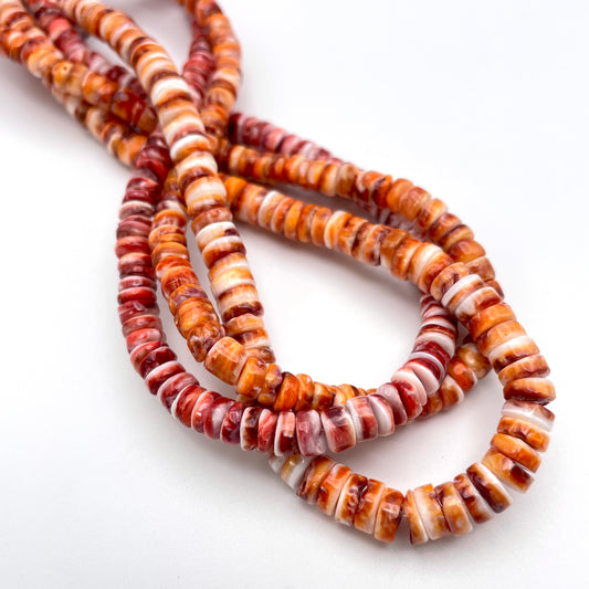 6-7mm Spiny Oyster Heishe Smooth Strand