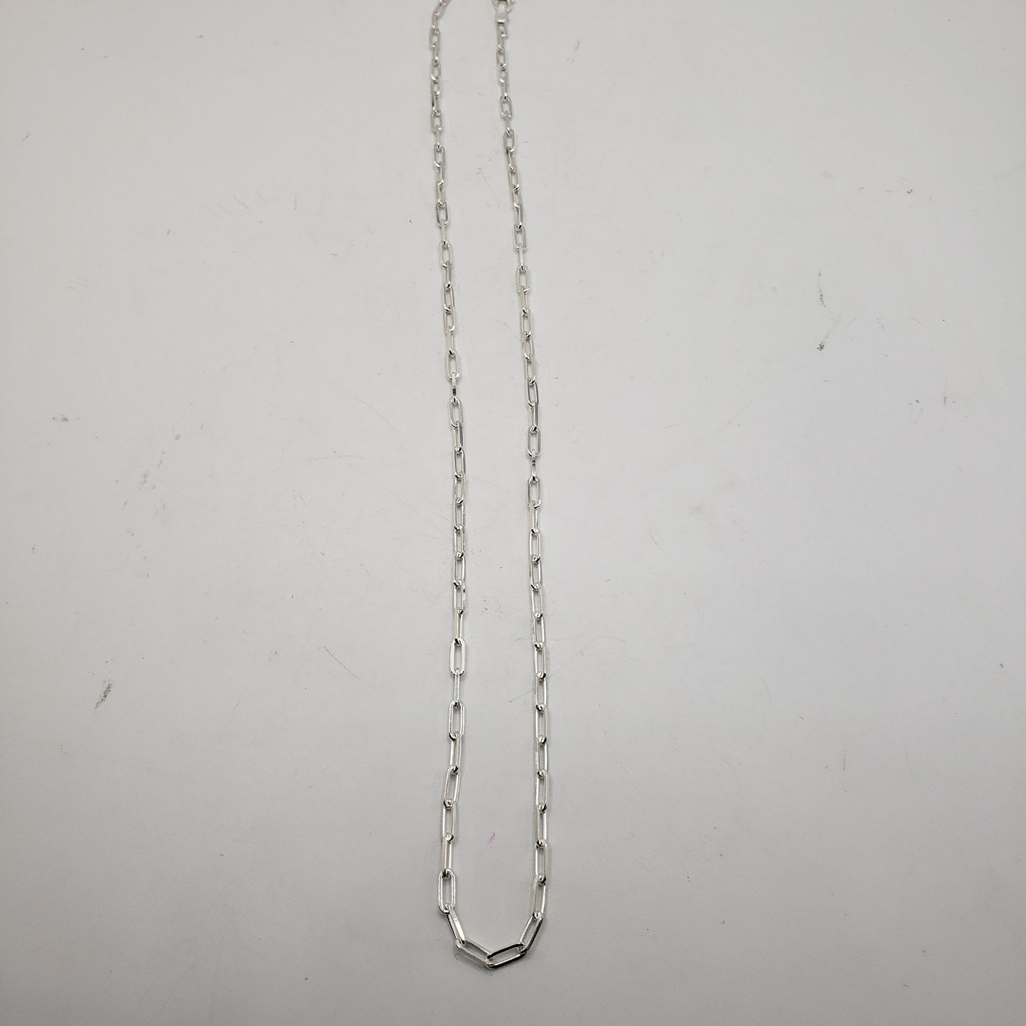 18 Inches Sterling Silver Medium Paperclip Chain.