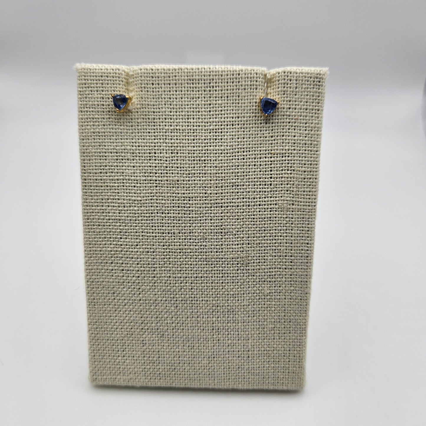 18k Gold Plated Sterling Silver Blue Kyanite Stud Earrings.