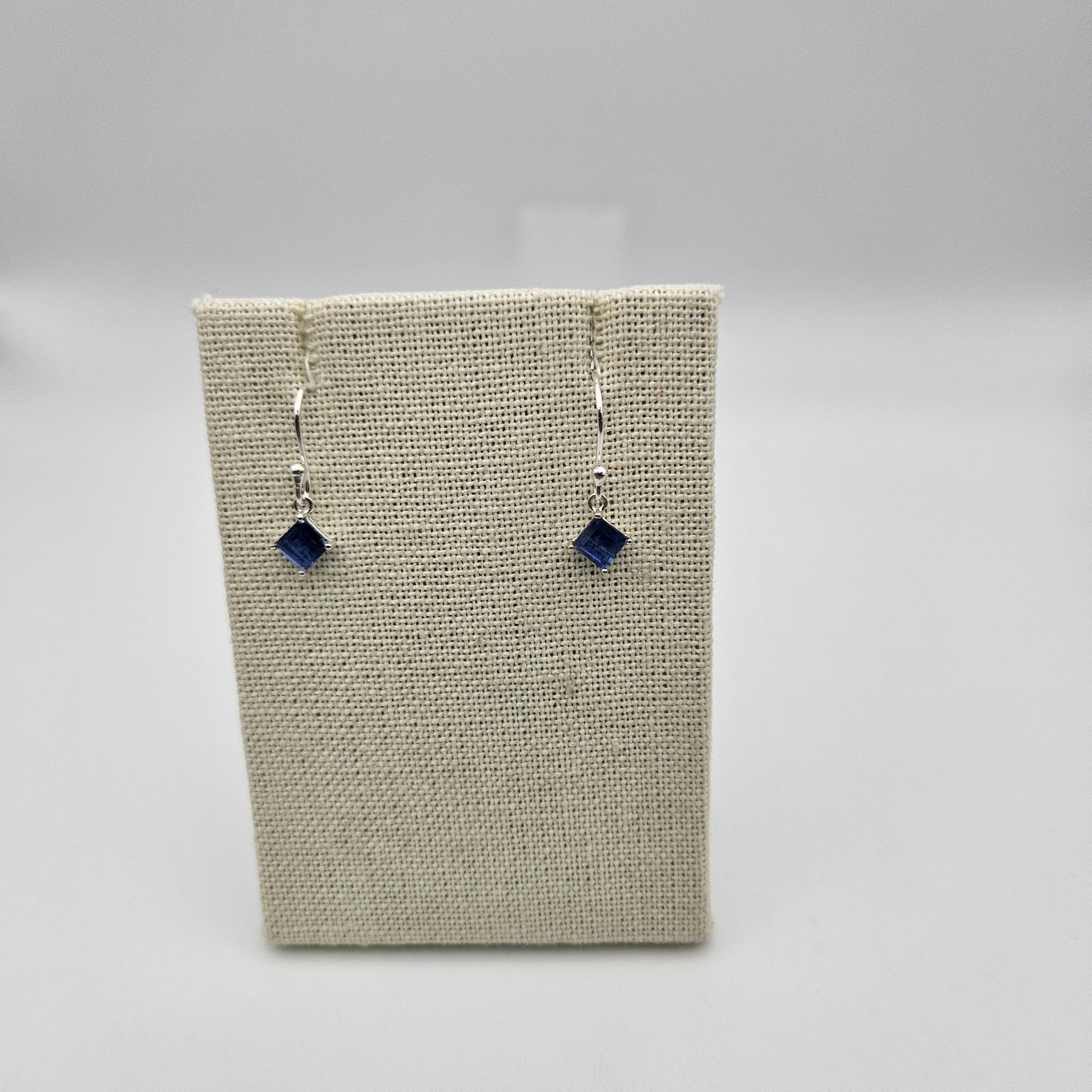 18k Gold Plated Sterling Silver Faceted Iolite Dangle Earrings