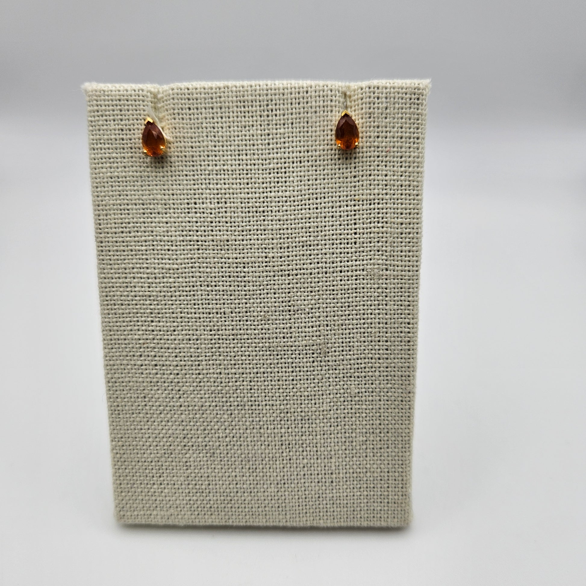 18k Gold Plated Sterling Silver Orange Kyanite Stud Earrings.