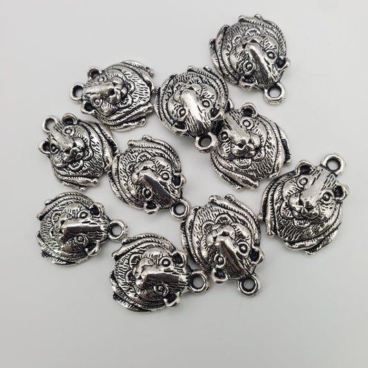  18mm Pewter Animal Head Charm.