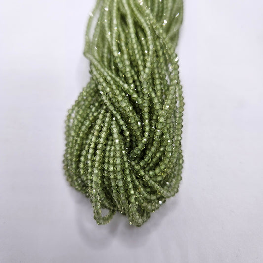 1mm Peridot Faceted Strand.