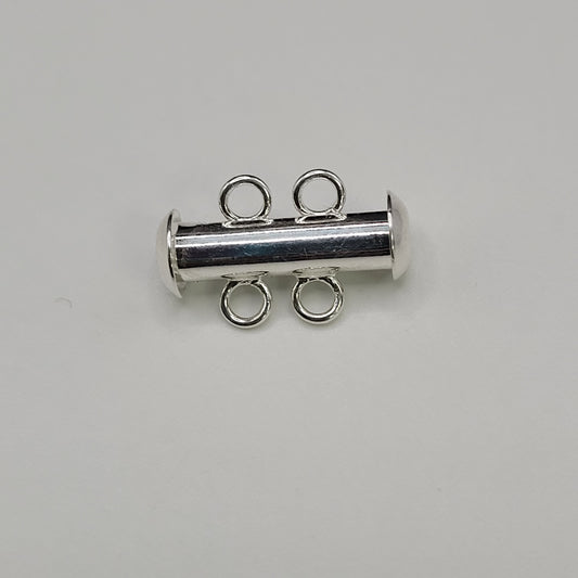 2 STRAND CLASP 16MM SILVER PLATED.