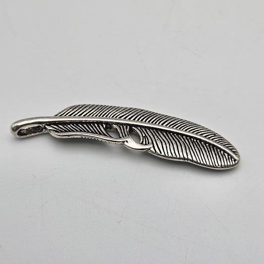 2.25in Silver Colored Pewter Feather.