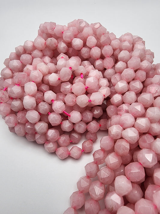 8mm Rose Quartz Faceted Hexagon