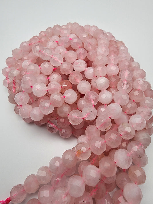 8mm Rose Quartz Faceted A Grade